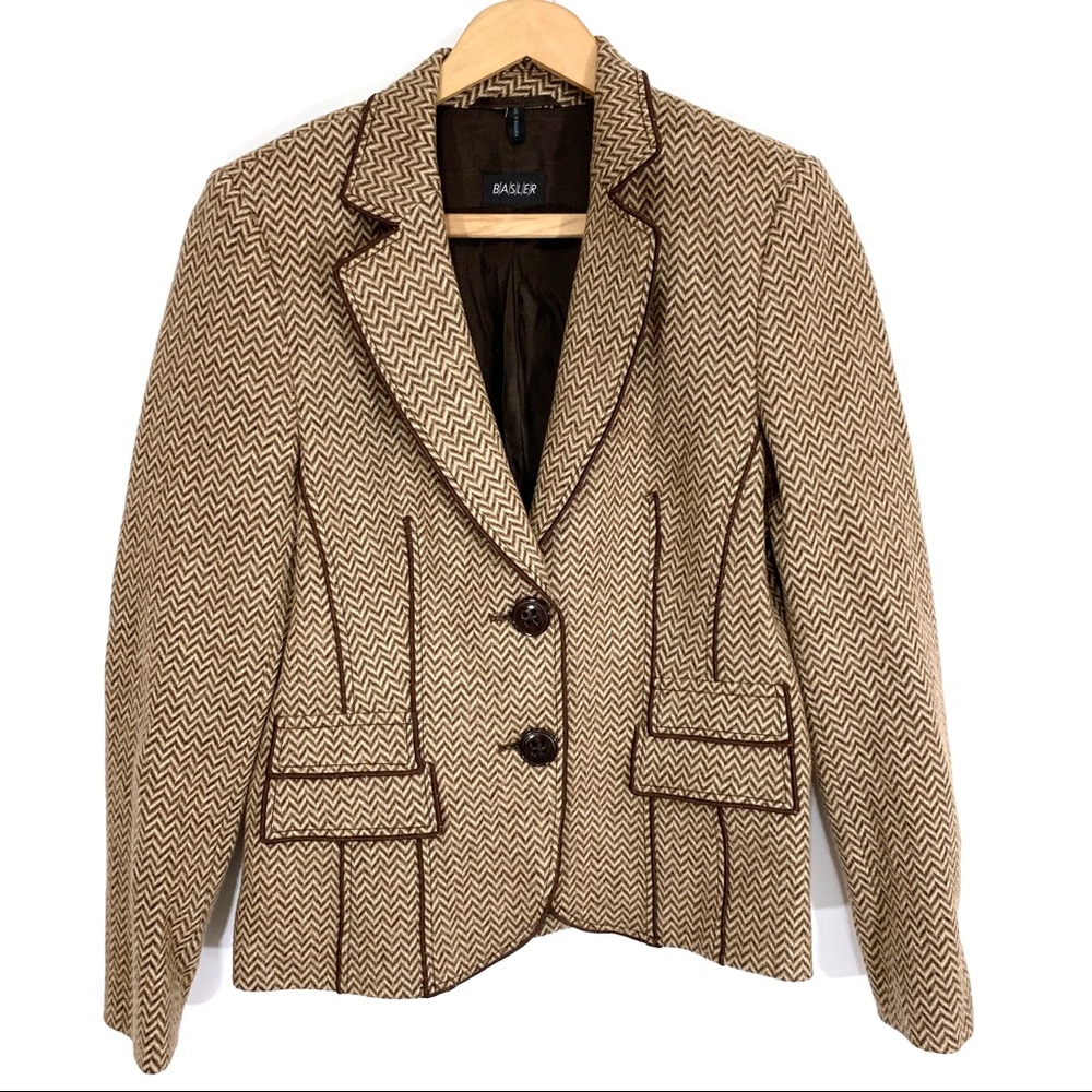 Basler Herringbone Pattern Blazer - image 1